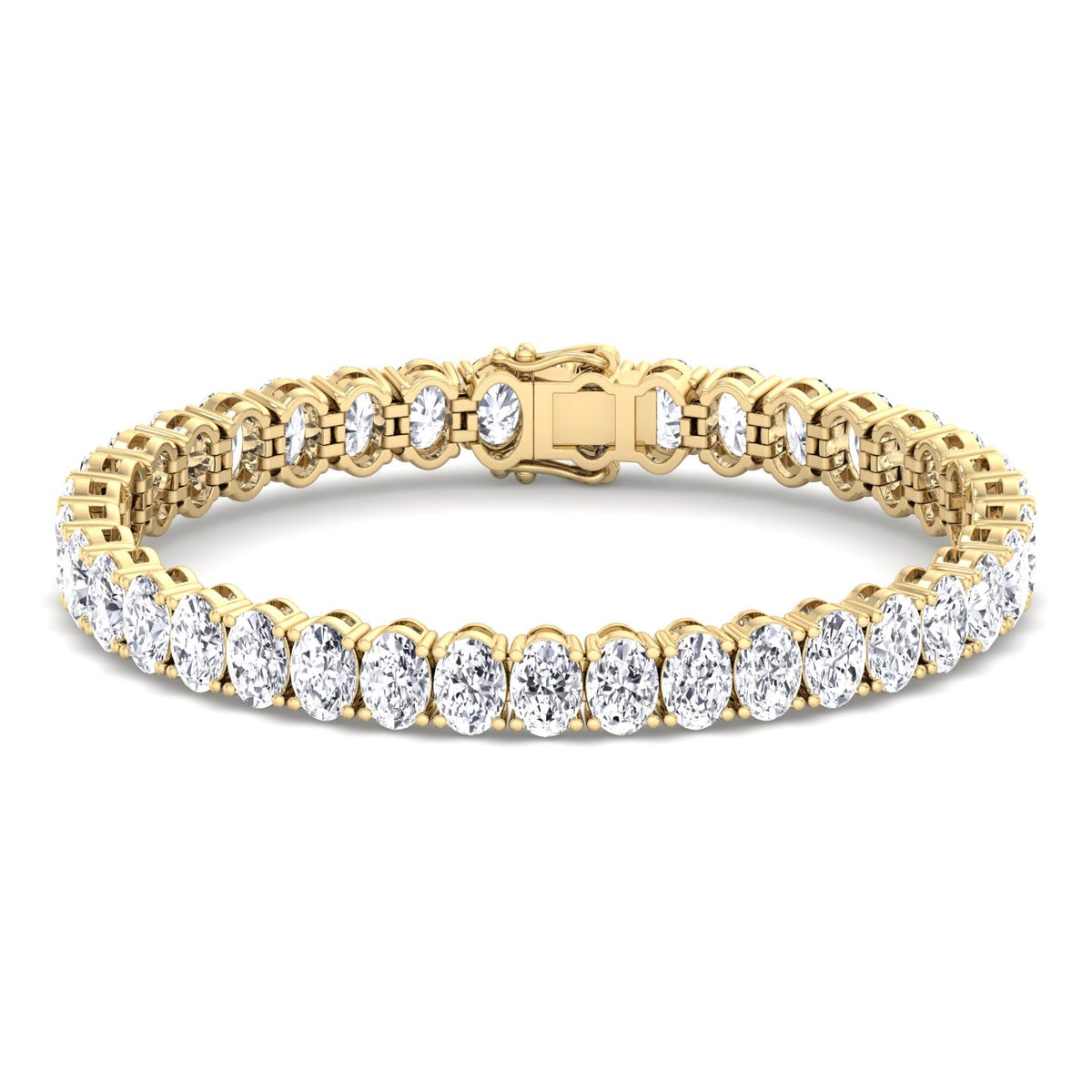 Foothill - 4 Prong Oval Shape Natural Diamond Tennis Bracelet - Gem Jewelers Co
