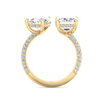 Leani - Toi Et Moi Hidden Halo Emerald and Pear Shape Diamond Engagement Ring - Gem Jewelers Co
