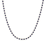Sara - Alternating Blue Sapphire and Natural Diamond Tennis Necklace - Gem Jewelers Co