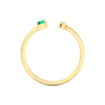 Zaria - Green Emerald & Marquise Shape Diamond Stackable Ring - Gem Jewelers Co