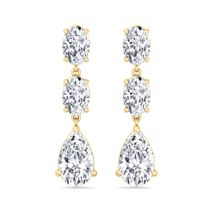Wynn - Oval and Pear Shape Diamond Drop Earrings