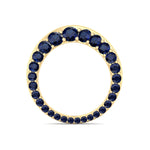 Natural Blue Sapphire Invisible Halo Eternity Band Yellow Gold 14K