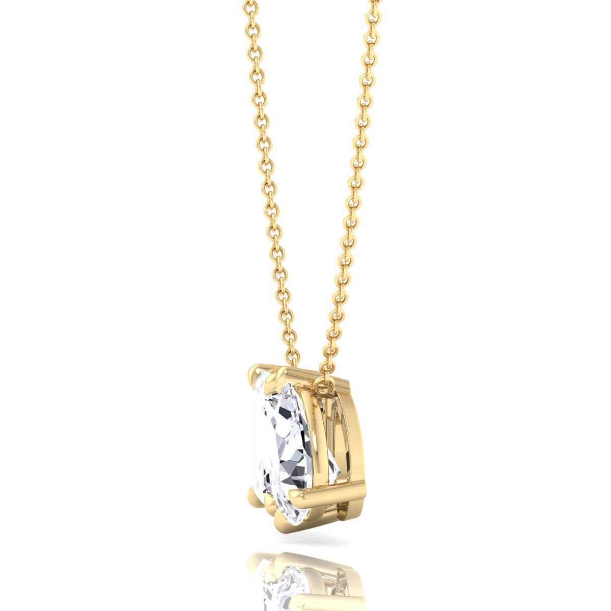 Toi Et Moi -Pear & Emerald -Cut Natural Diamond Pendant-1CT-2CT-14K-18K-Yellow Gold