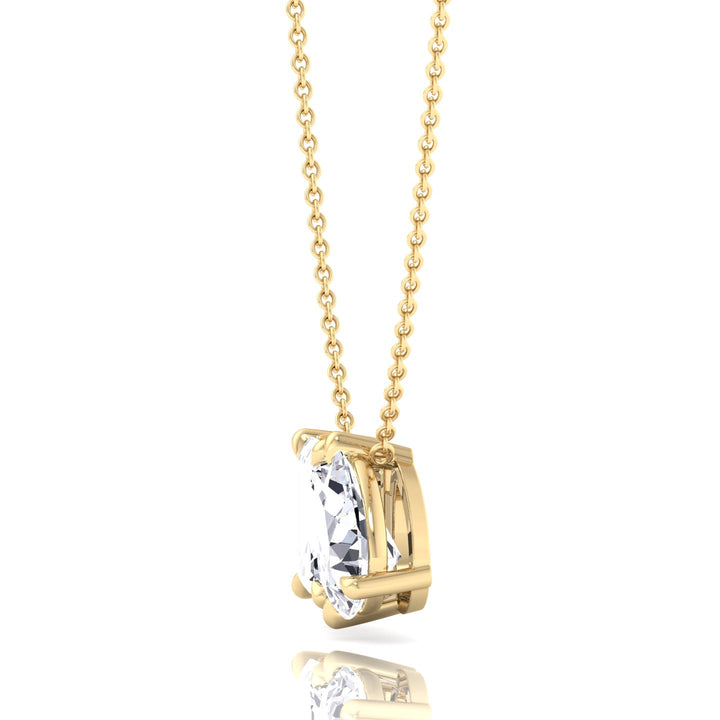 Toi Et Moi -Pear & Emerald -Cut Natural Diamond Pendant-1CT-2CT-14K-18K-Yellow Gold