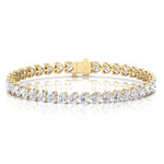 East to West Heart Shape Natural Diamond Tennis Bracelet Yellow Gold 