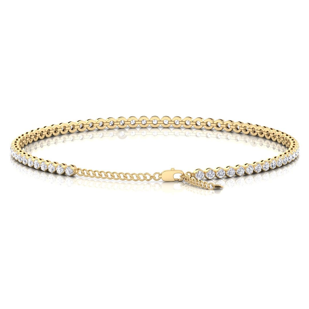 Everyday Dainty Natural Diamond Tennis Bracelet G Color VS2 Clarity .65CT T.W 14K Solid Gold