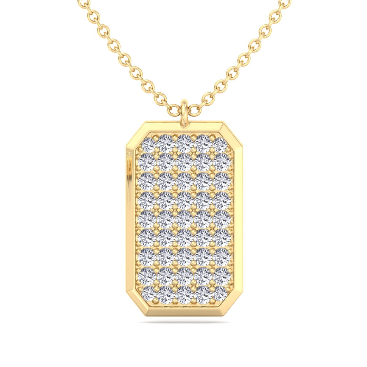 Vito - Diamond Dog Tag Pendant Necklace - Gem Jewelers Co