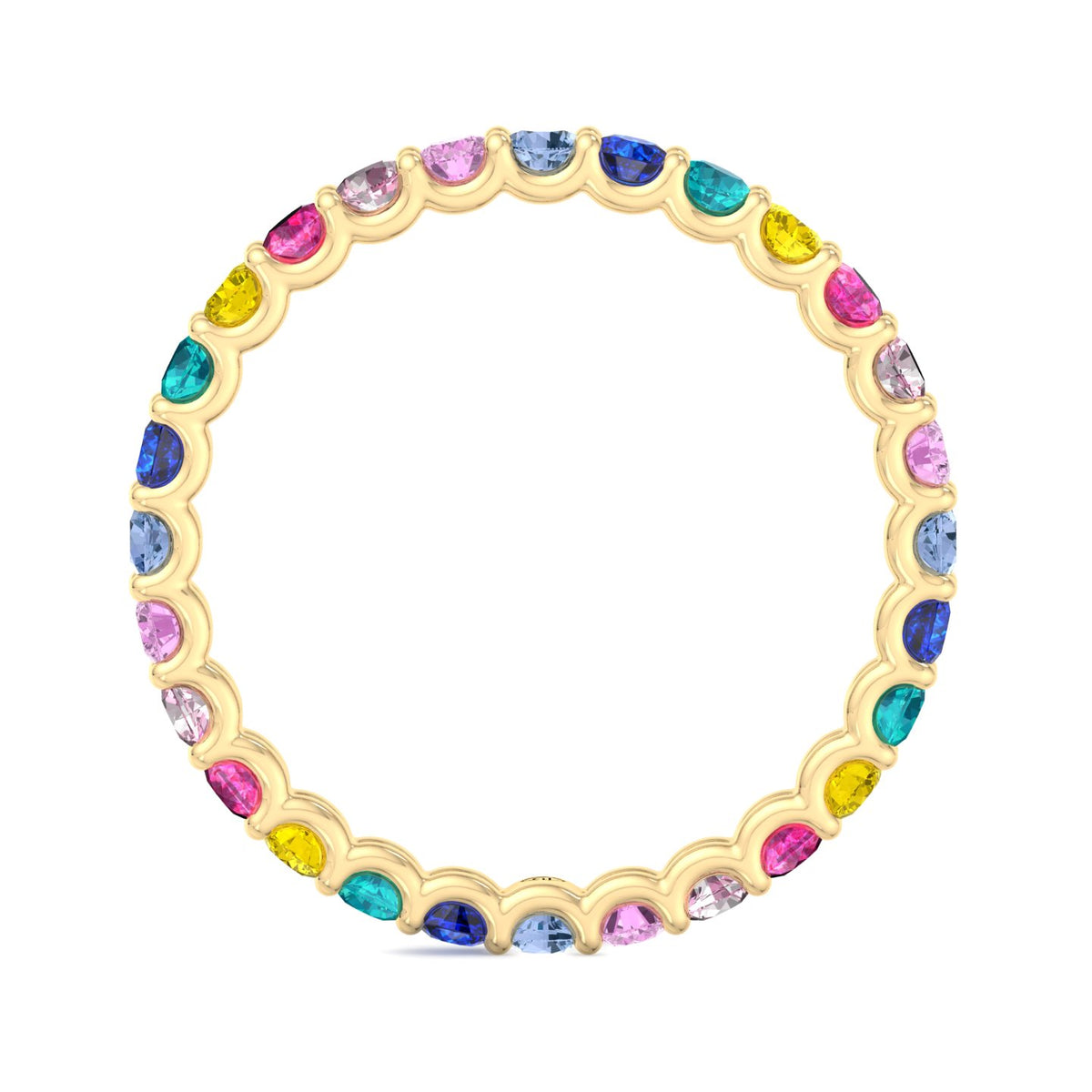 Luccia - Multi-Color Gemstones Eternity Band - Gem Jewelers Co