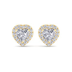Tiana - Heart Shape Diamond Halo Studs - Gem Jewelers Co