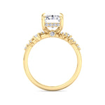 Carmela - Radiant Shape Hidden Halo Diamond Engagement Ring With Clustered Side Stones - Gem Jewelers Co