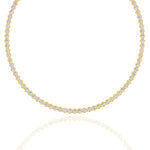 Hexagonal Bezel Set Natural Diamond Tennis Necklace Yellow Gold, 10.5ct
