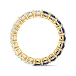 Eclair - Oval Shape Diamond and Blue Sapphire Eternity Band - Gem Jewelers Co
