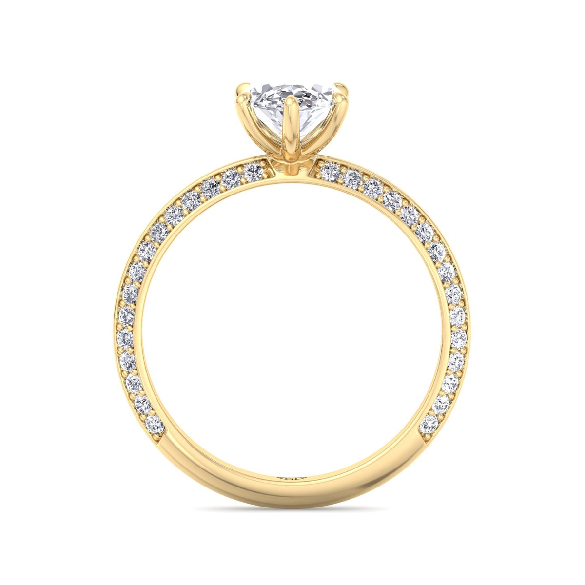 Violeza - Oval Shape Diamond Engagement Ring with Duet Pave Band - Gem Jewelers Co