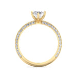 Violeza - Oval Shape Diamond Engagement Ring with Duet Pave Band - Gem Jewelers Co