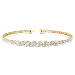 3-Prong Graduated Natural Diamond Tennis Bracelet Yellow Gold