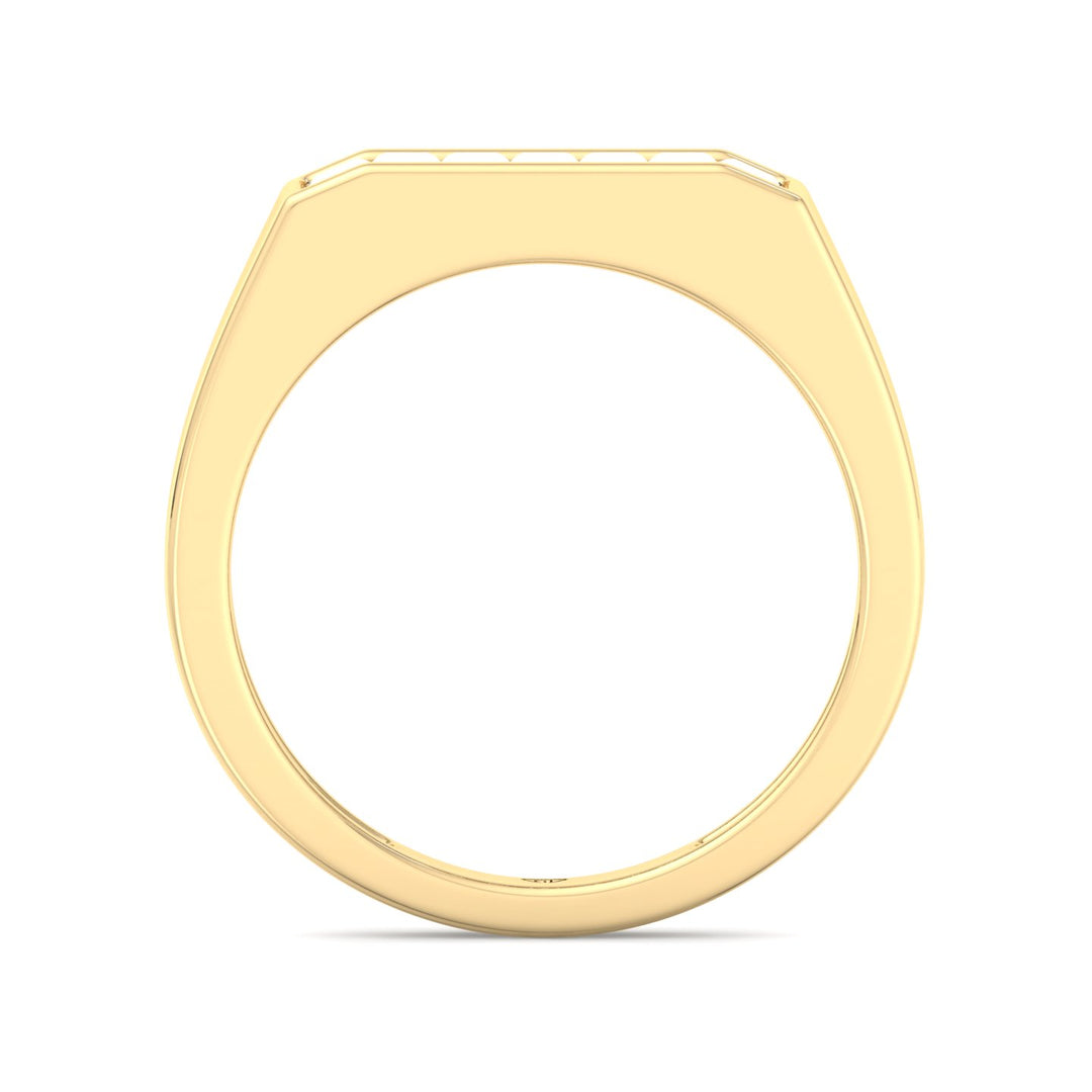 Baguette Shape Channel Setting Natural Diamond Wedding Band Yellow Gold