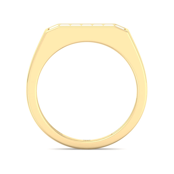 Baguette Shape Channel Setting Natural Diamond Wedding Band Yellow Gold
