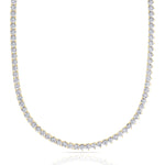 Double Setting Natural Diamond Tennis Necklace (3-Prong & 4-Prong) in 14K Solid Gold Yellow 8CT
single latch clasp