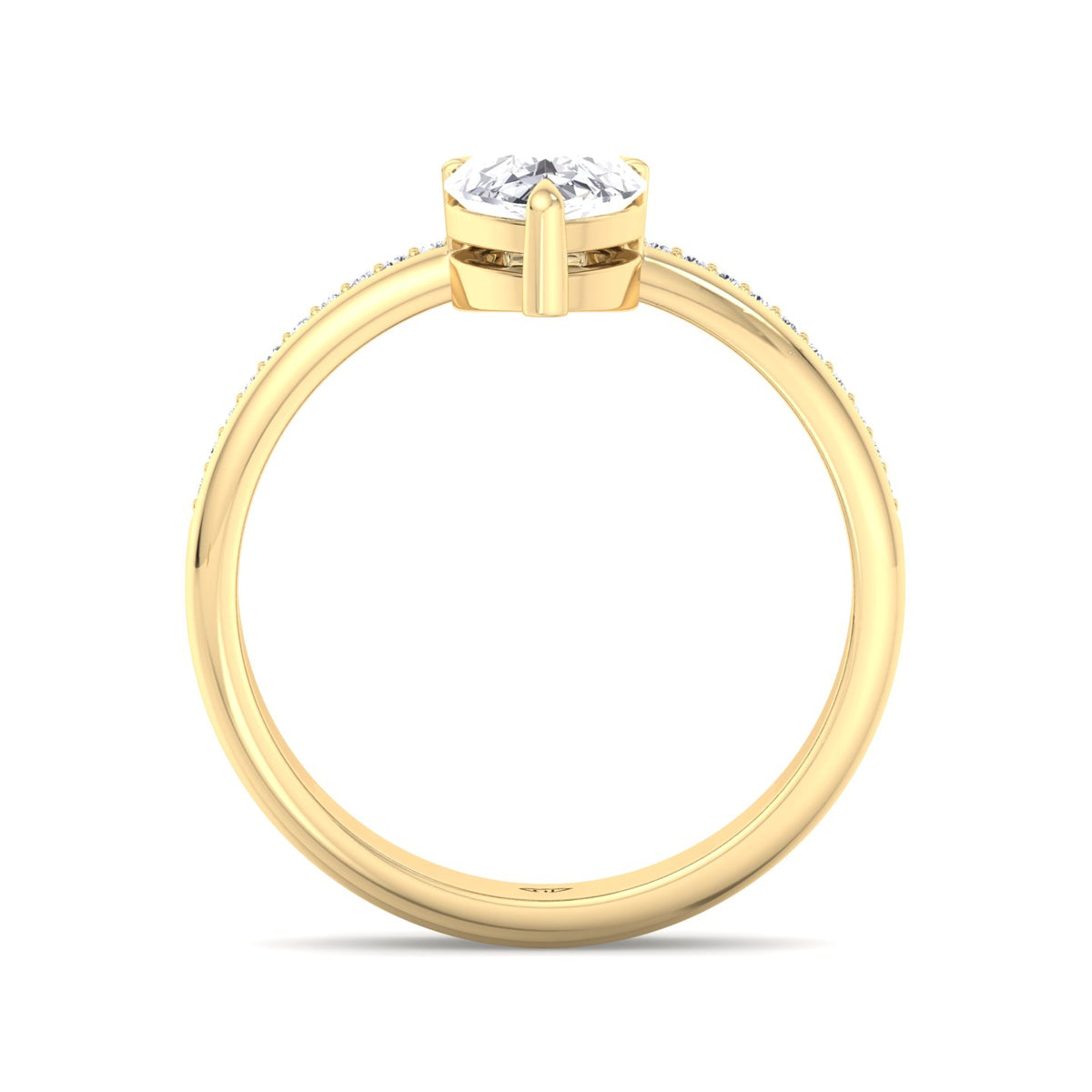 Zelie - Floating Pear Shape Diamond Double Band Engagement Ring - Gem Jewelers Co