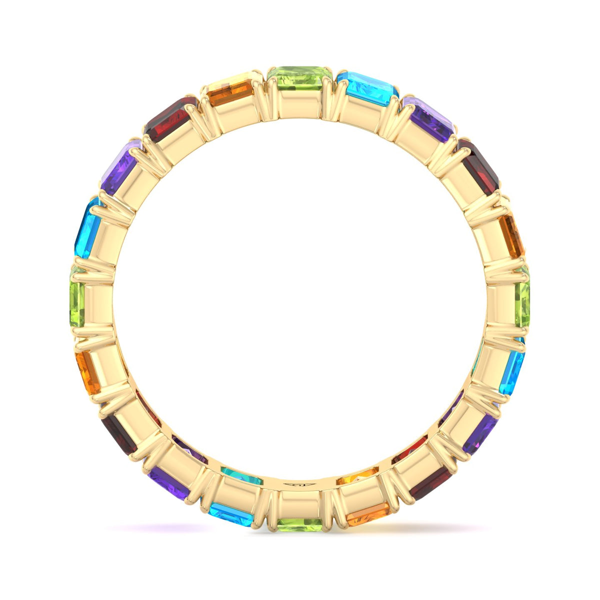 Cartia - Multi-Color Emerald Shape Eternity Band - Gem Jewelers Co