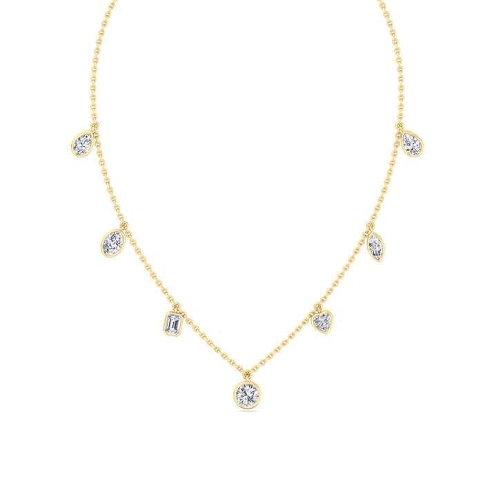 Multi Shape Diamonds By The Yard Necklace ( 1.10CT T.W )