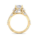 Fiorella - Oval Shape Diamond Engagement Ring with Marquise Shape Side stones and Twisted Pave Band - Gem Jewelers Co