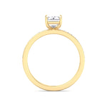 Ferizia - Emerald Shape Diamond Engagement Ring with Channel Set Band - Gem Jewelers Co