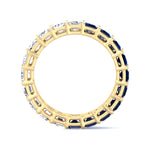 Gala - Emerald Shape Diamond and Blue Sapphire Eternity Band - Gem Jewelers Co