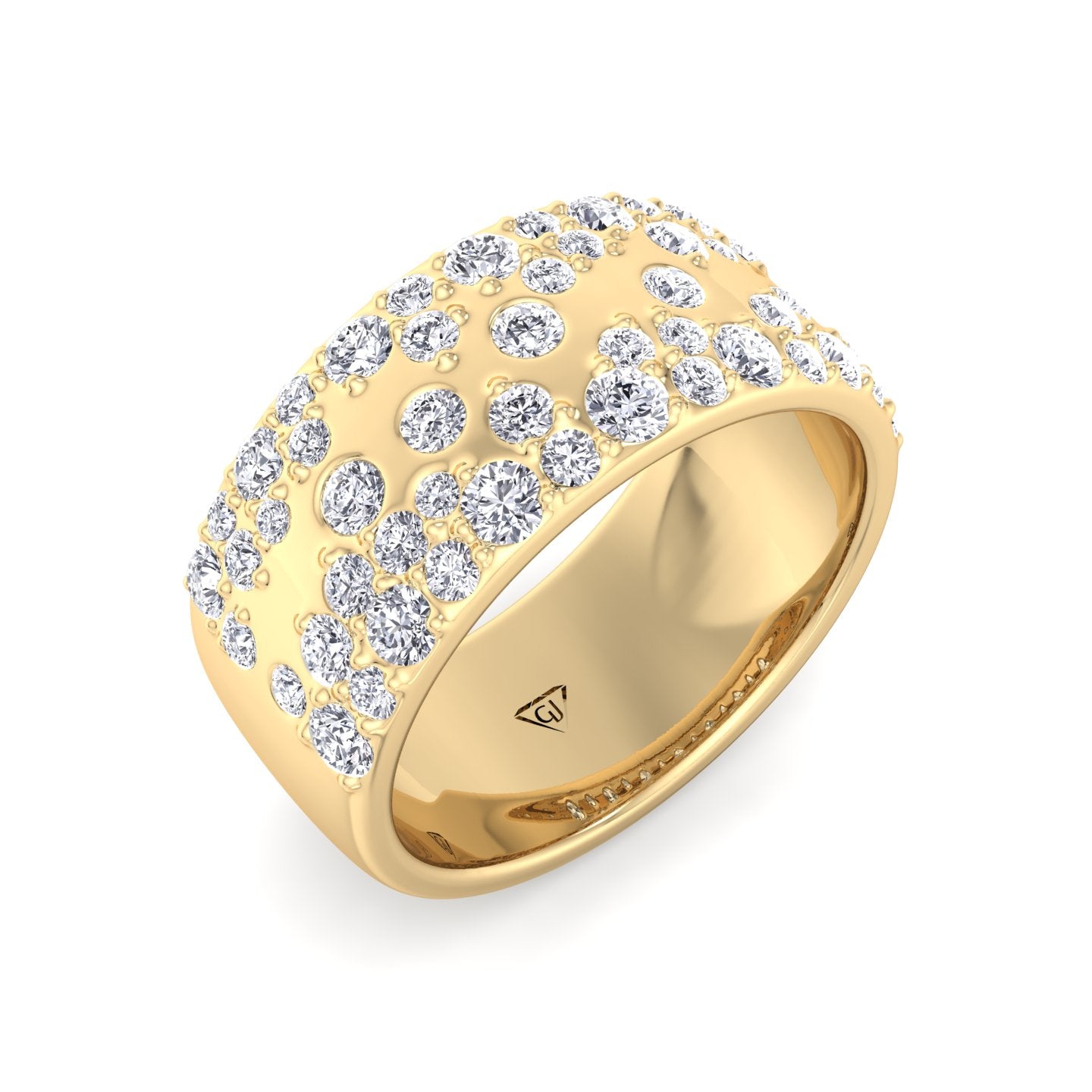 Cellini - Wide Natural Diamond Cigar Band - Gem Jewelers Co