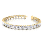 Heart Shape Natural Diamond Tennis Bracelet Yellow 10CT