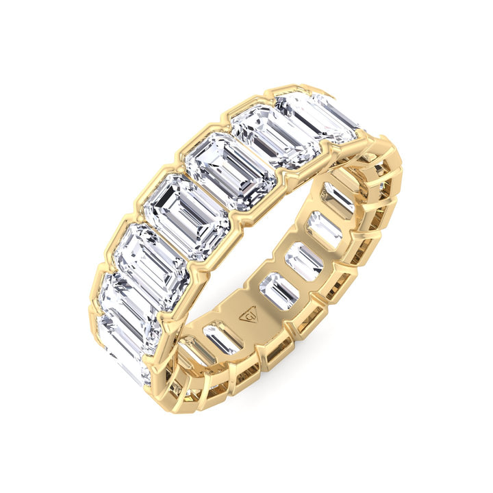 Half Bezel Set Emerald Cut Natural Diamond Eternity Band