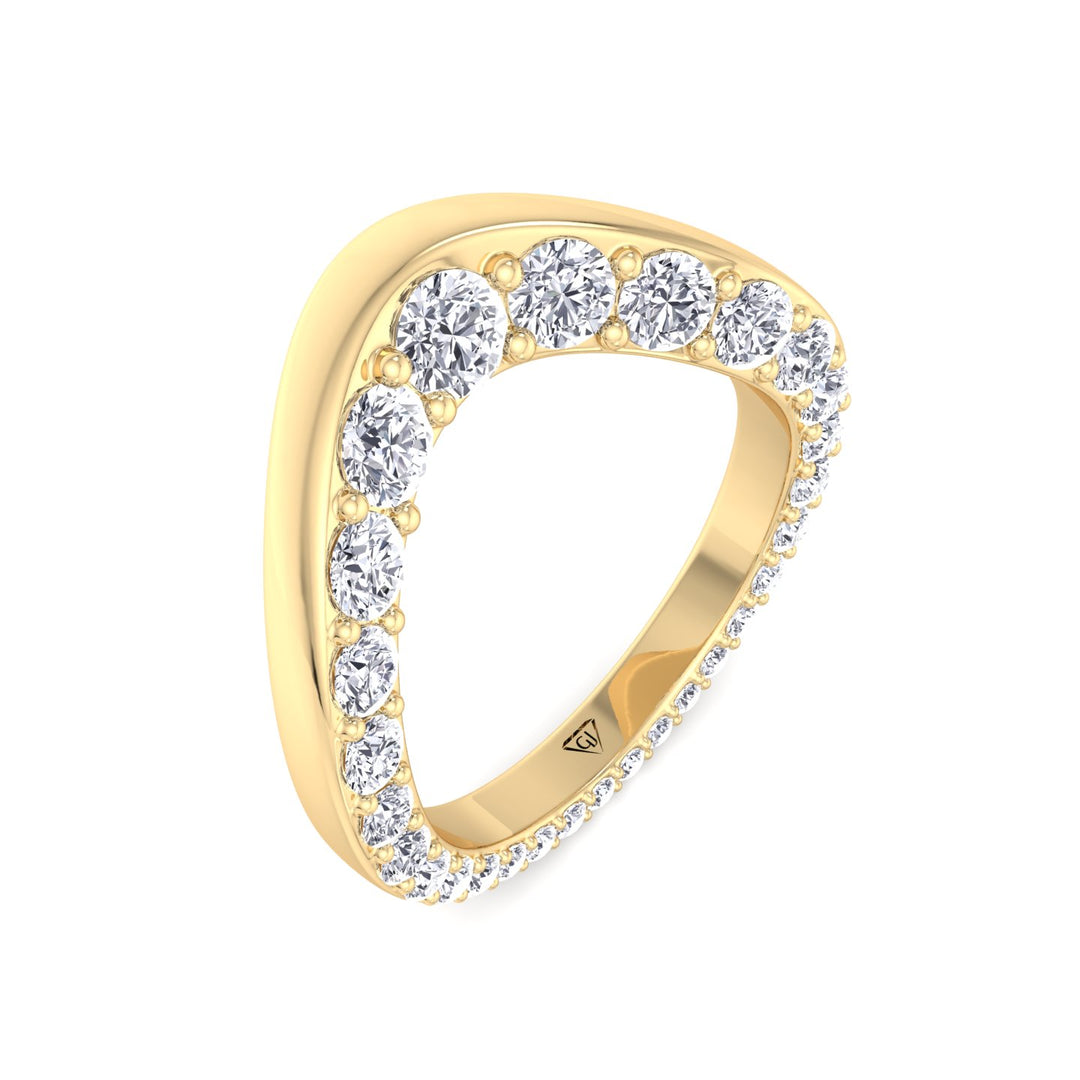 Natural Diamond Invisible Halo Eternity Band Yellow Gold 14K