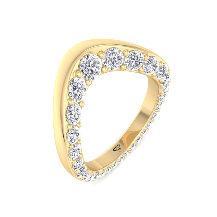 Natural Diamond Invisible Halo Eternity Band Yellow Gold 14K