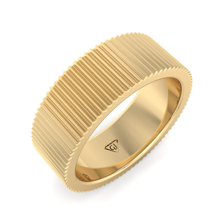 Franco - Unisex 8mm Fluted Gold Band - Gem Jewelers Co