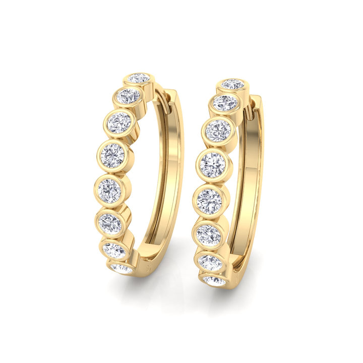 YG Round Shape Natural Diamond Hoop Earrings 4