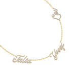 1.50CT T.W. Custom 3 Name Diamond Necklace - Gem Jewelers Co