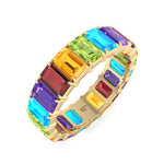 Cartia - Multi-Color Emerald Shape Eternity Band - Gem Jewelers Co