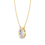Miza - Bezel Set Pear Shape Diamond Pendant - Gem Jewelers Co