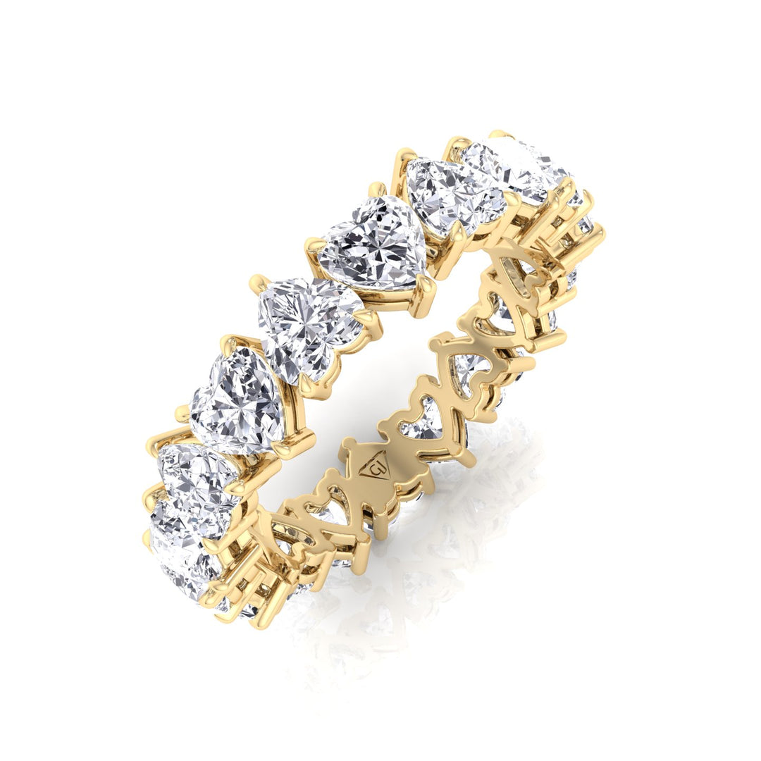 North South Heart Shape Natural Diamond Eternity Band