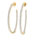 Clara - 6.2CT Round Diamond Inside Out Hoops - Gem Jewelers Co