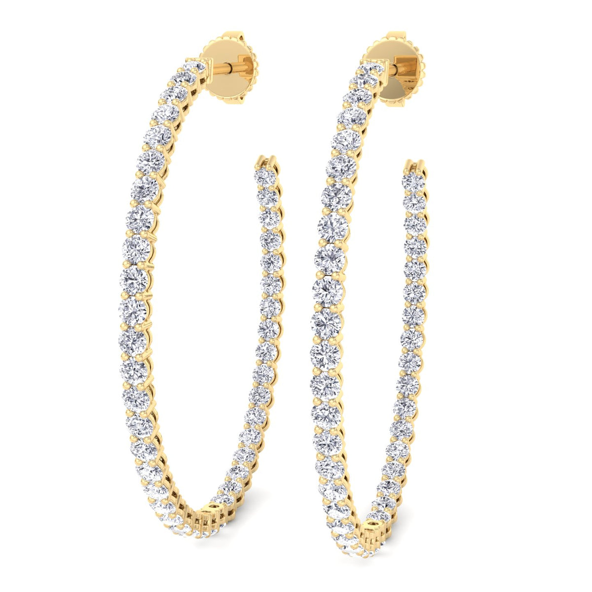 Clara - 6.2CT Round Diamond Inside Out Hoops - Gem Jewelers Co