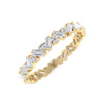 Delfina - Baguette and Round Shape Diamond Offset Band - Gem Jewelers Co