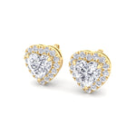 Tiana - Heart Shape Diamond Halo Studs - Gem Jewelers Co