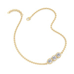 Palmira - Three Stone Bezel Set Natural Diamond Rolo Chain Bracelet - Gem Jewelers Co