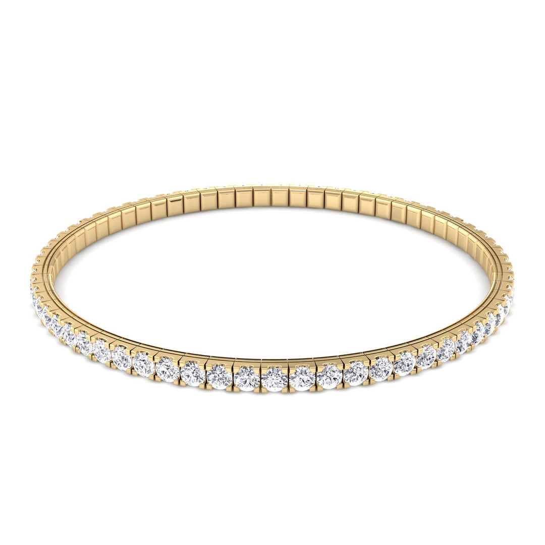 Flexible Tennis Bracelet -14K-3CT-Yellow Gold