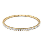 Flexible Tennis Bracelet -14K-3CT-Yellow Gold