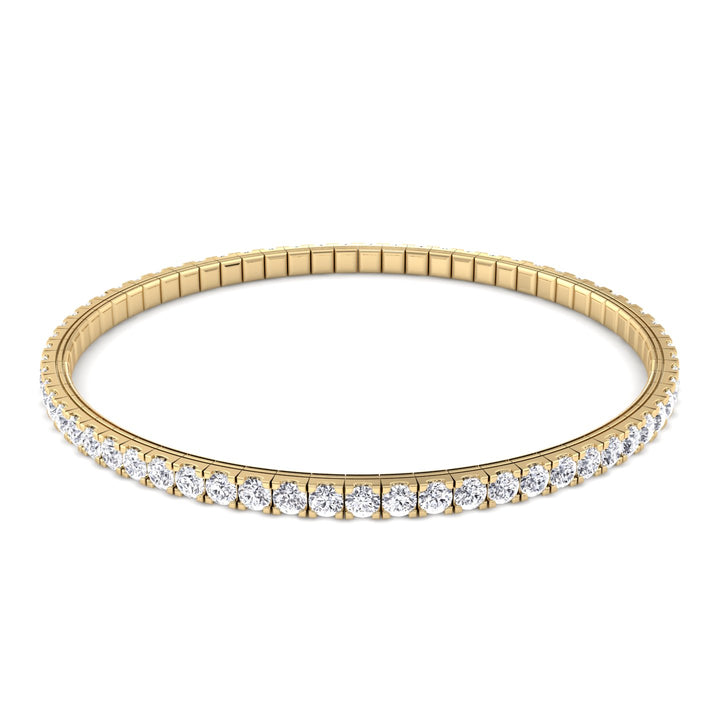 Flexible Tennis Bracelet -14K-3CT-Yellow Gold