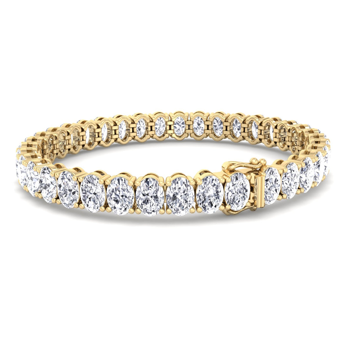 Foothill - 4 Prong Oval Shape Natural Diamond Tennis Bracelet - Gem Jewelers Co