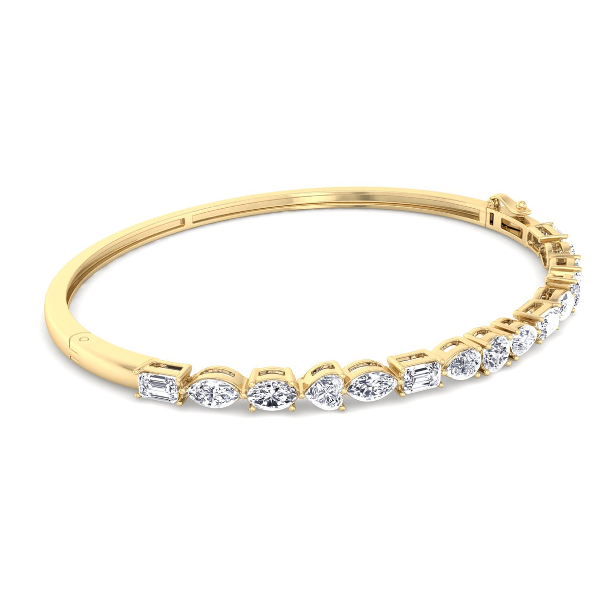 Multi shape natural diamond bracelet solid gold
