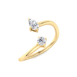 Calista - Pear & Round Cut Diamond Stackable Ring - Gem Jewelers Co